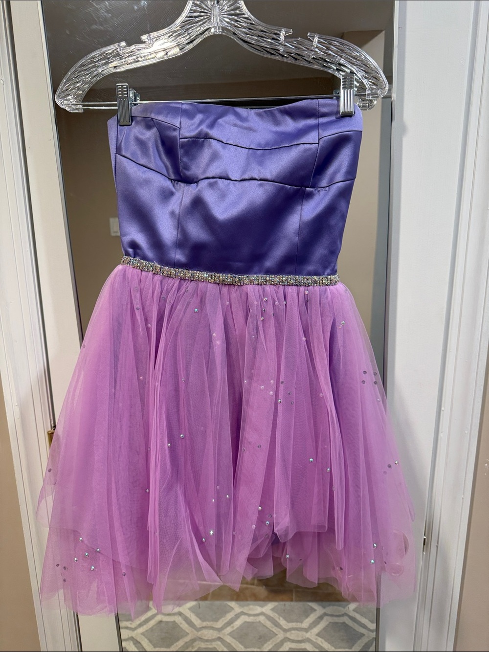 Sherri Hill Lavender Bodice Pink Tulle Sparkle Kids Dance Costume